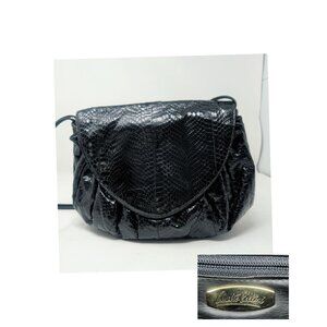 Vintage Andre Cellini Black Snake Shoulder Bag Purse
